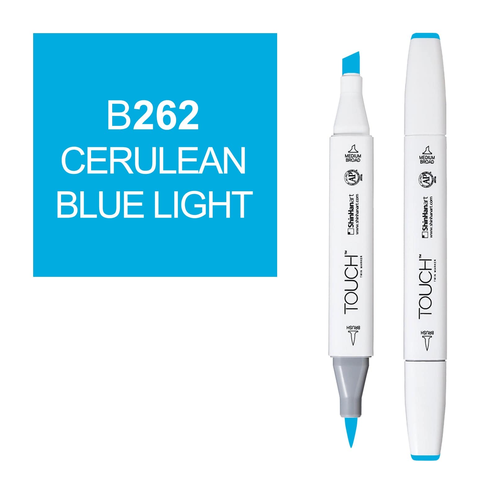 ShinHanart Touch Twin Brush Markers Cerulean blue light