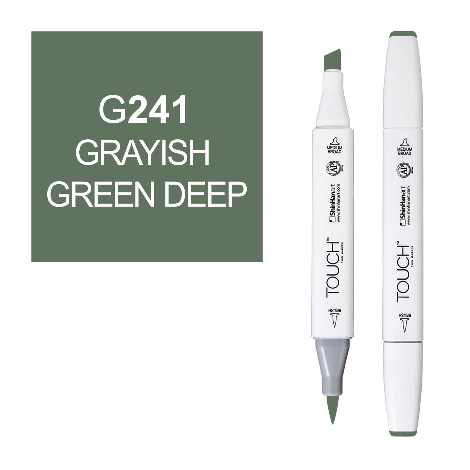 ShinHanart Touch Twin Brush Markers Grayish Green Deep