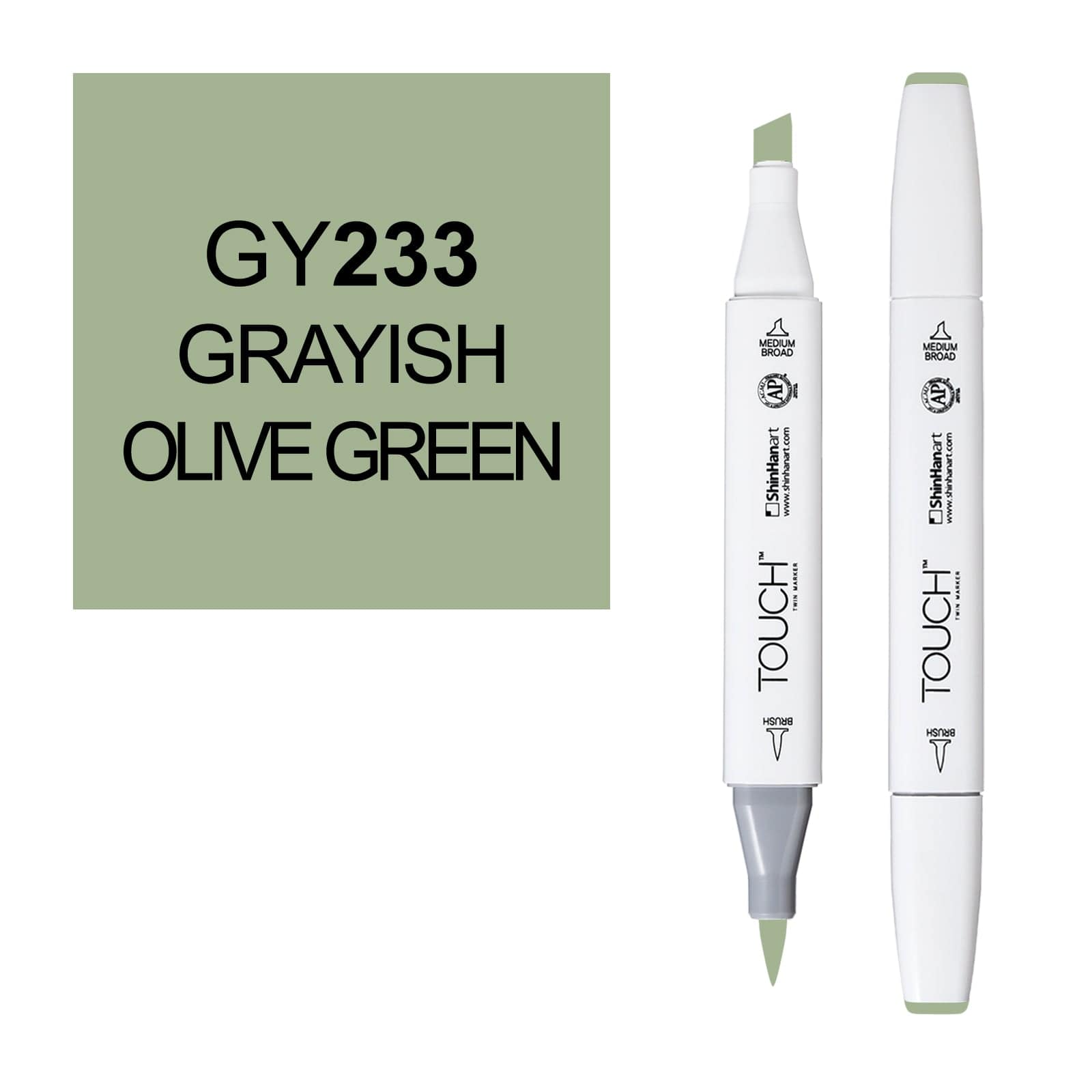 ShinHanart Touch Twin Brush Markers grayish olive green