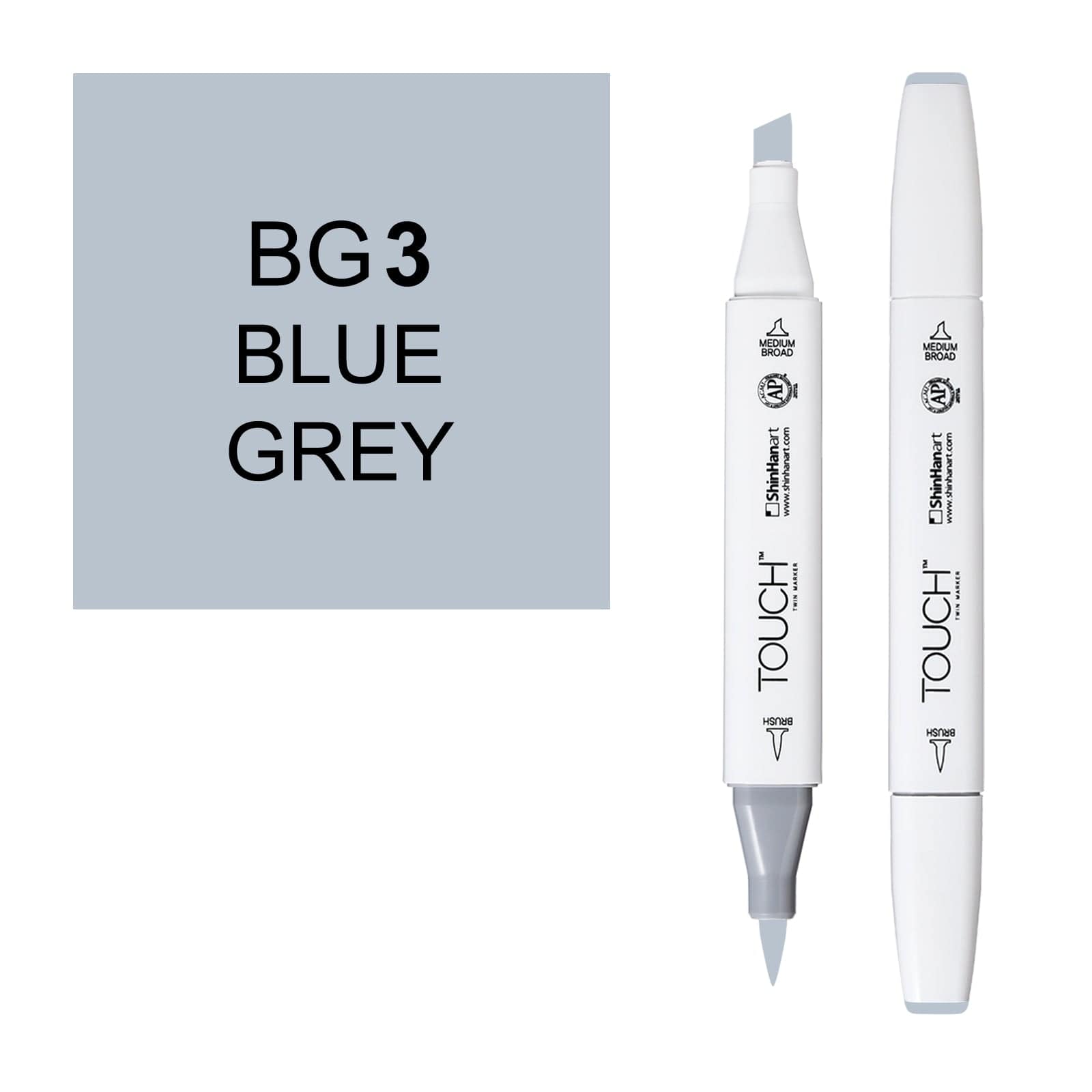 ShinHanart Touch Twin Brush Markers TOUCH TWIN BRUSH /BG 3 blue grey