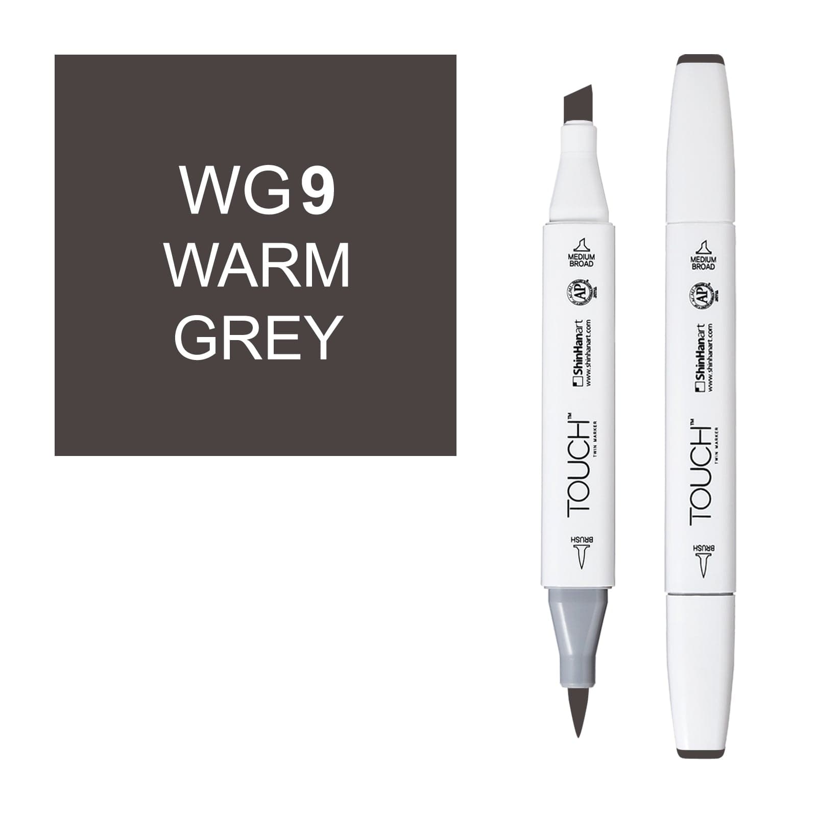 ShinHanart Touch Twin Brush Markers TOUCH TWIN BRUSH /WG 9 warm grey