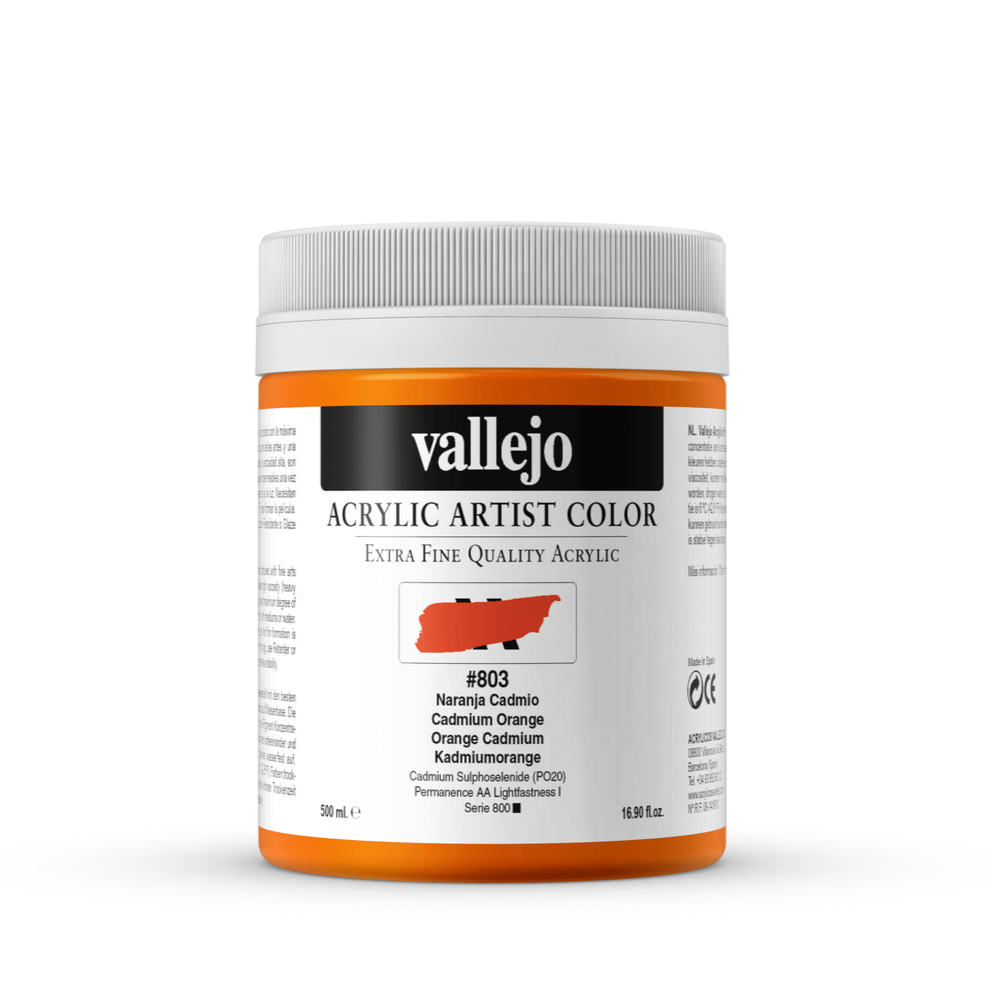 Vallejo Artist 500ml Cadmium Orange