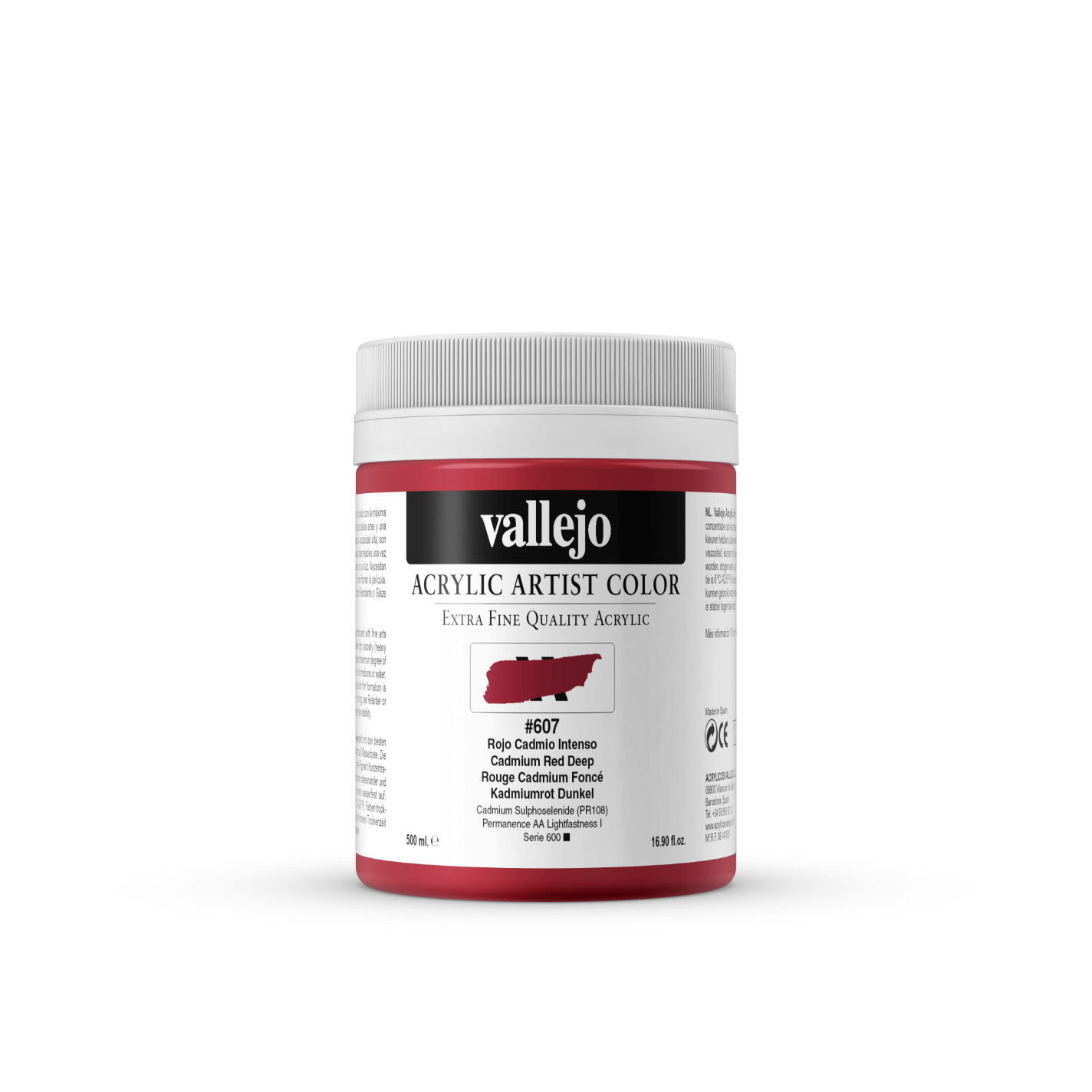 Vallejo Artist 500ml Cadmium Red Deep