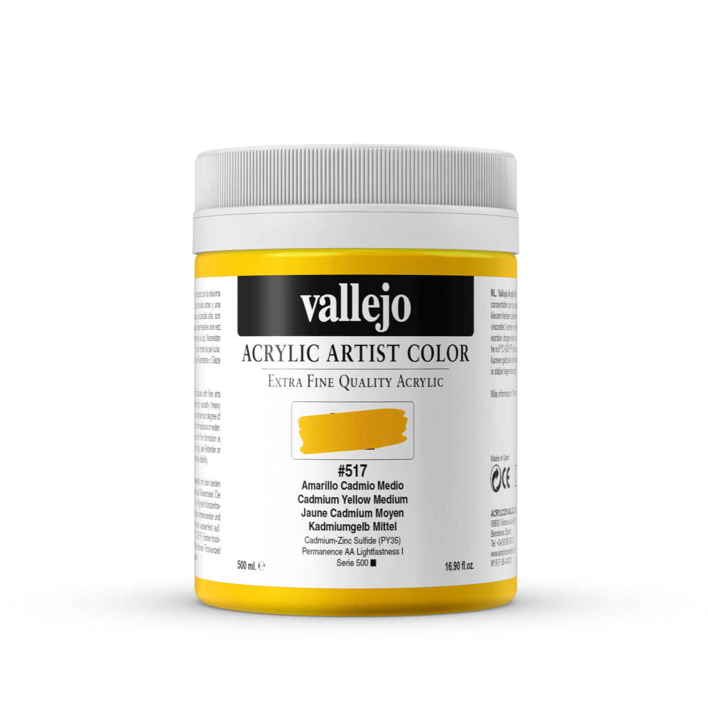 Vallejo Artist 500ml Cadmium Yellow Medium