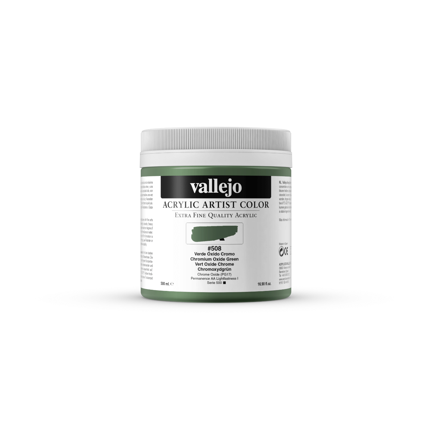 Vallejo Artist 500ml Chromium Oxide Green