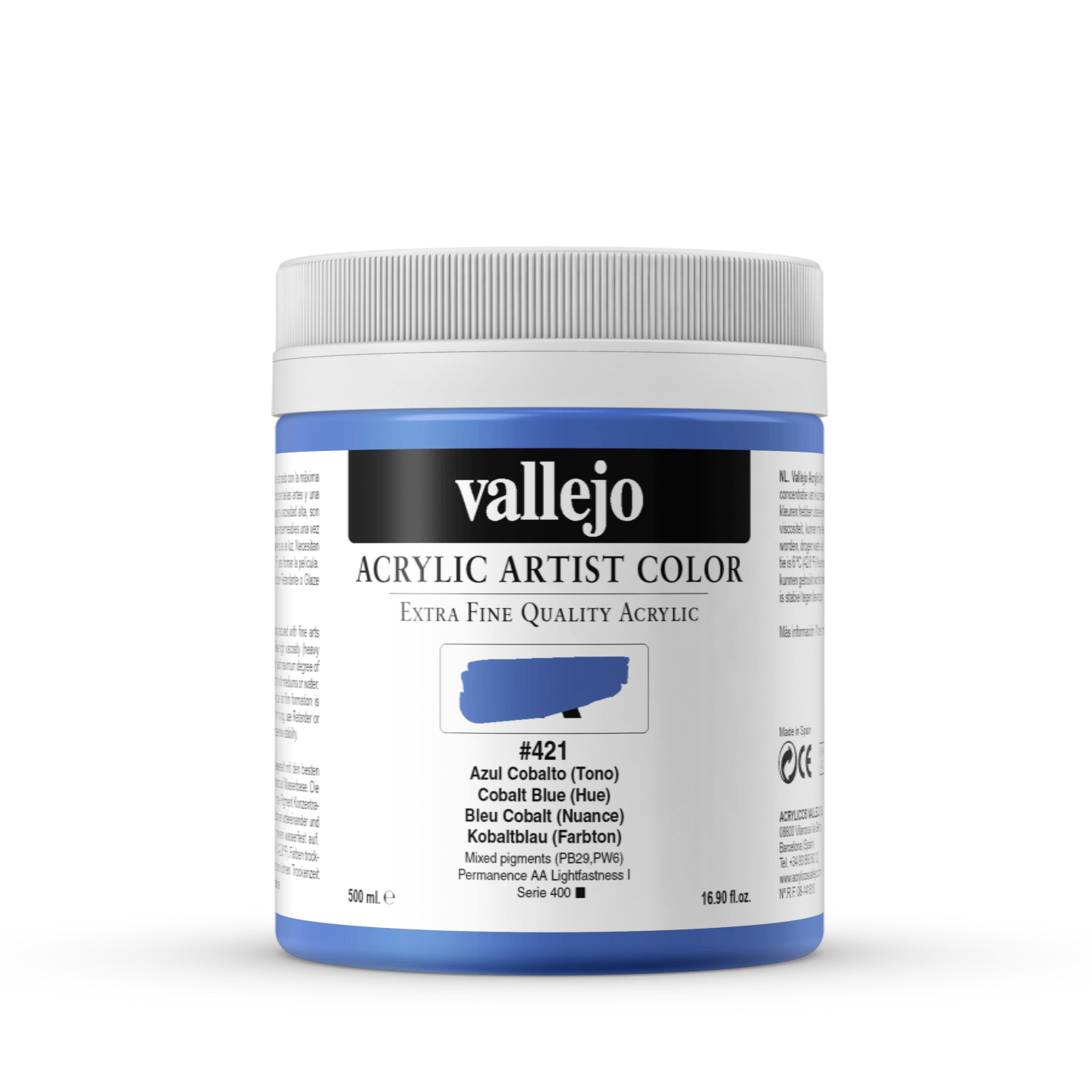 Vallejo Artist 500ml Cobalt Blue (Hue)
