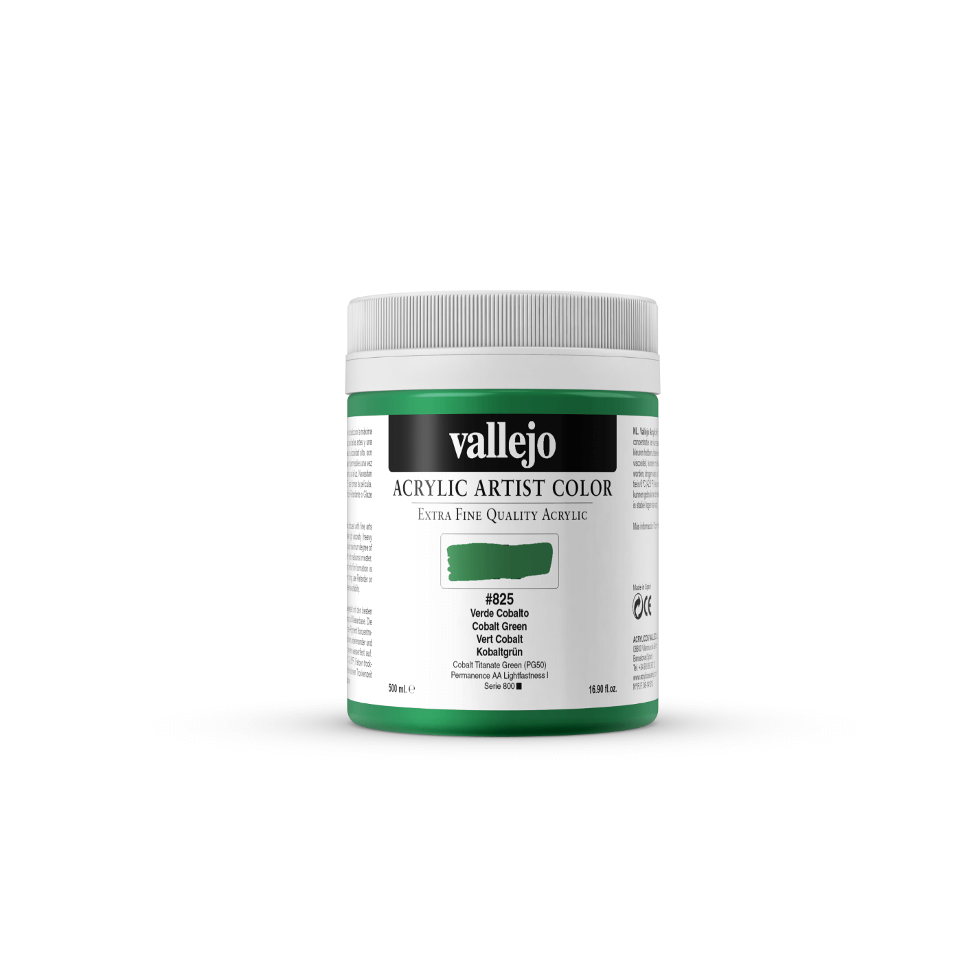 Vallejo Artist 500ml Cobalt Green