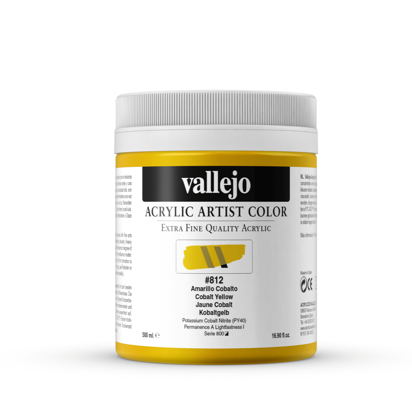 Vallejo Artist 500ml Cobalt Yellow
