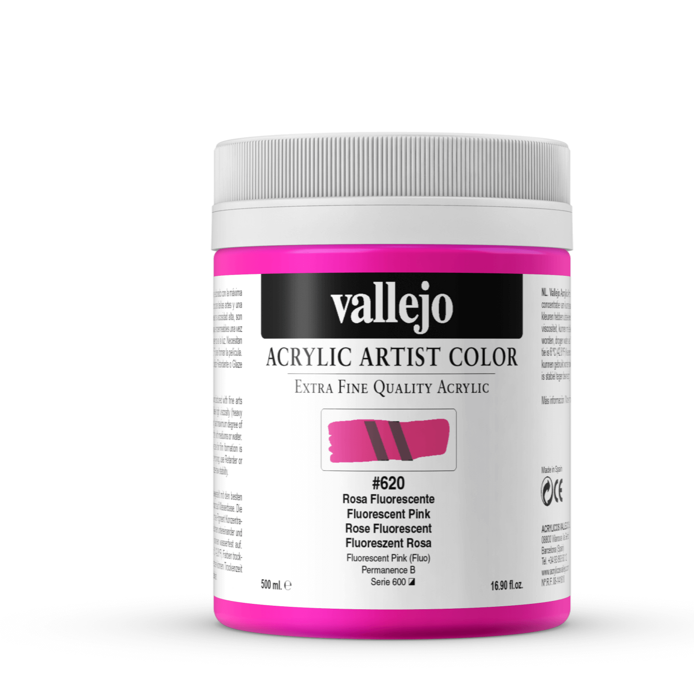 Vallejo Artist 500ml Fluorescent Pink
