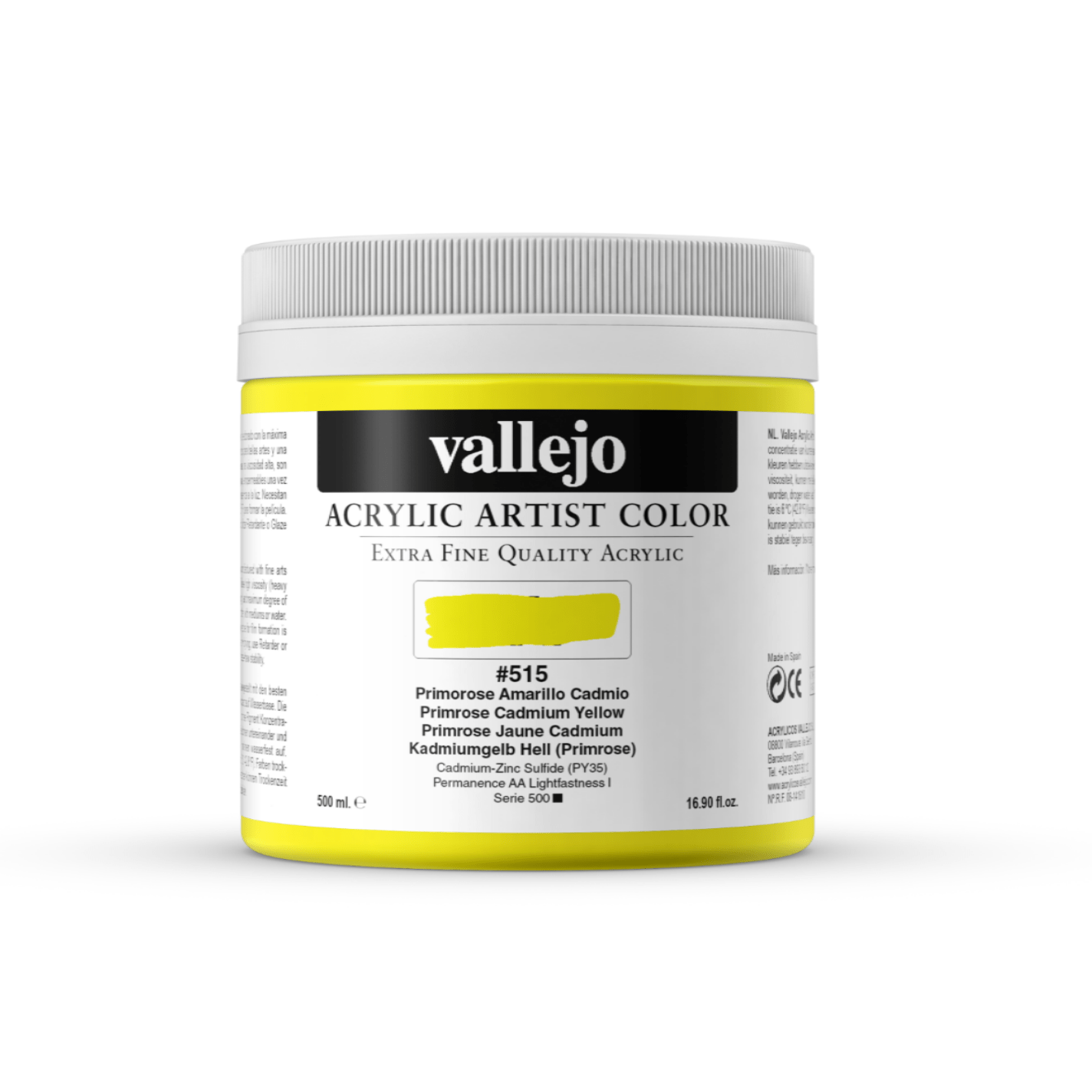 Vallejo Artist 500ml Primrose Cadmium Yellow