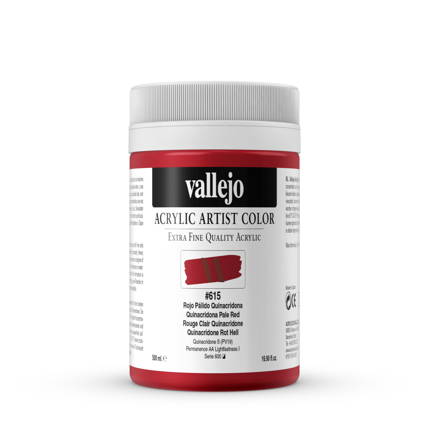 Vallejo Artist 500ml Quinacridone Pale Red