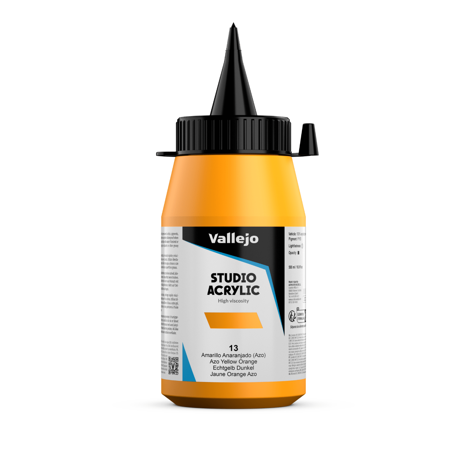 Vallejo Studio 500ml Azo Yellow Orange