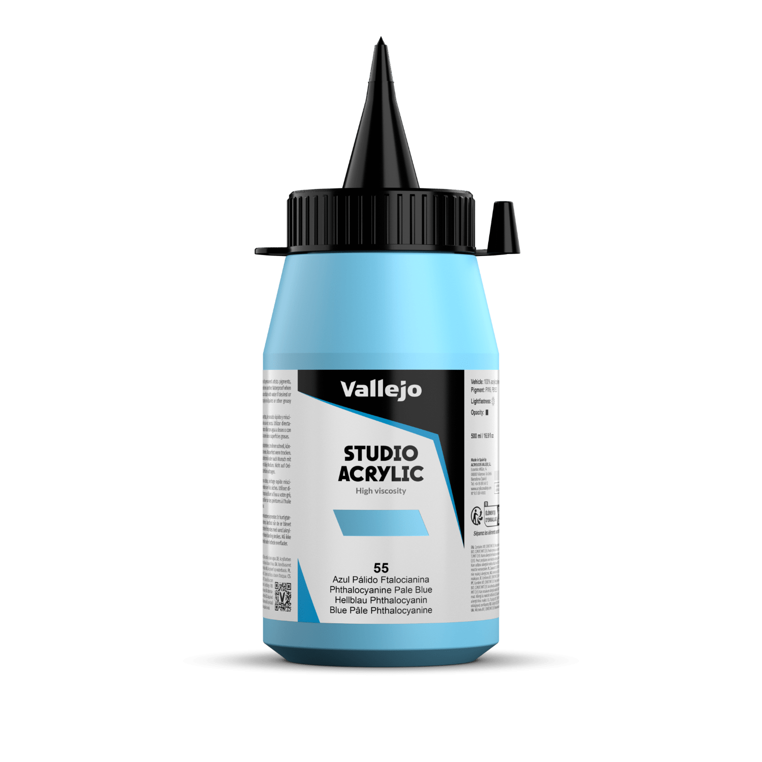 Vallejo Studio 500ml Phthalo Blue Pale