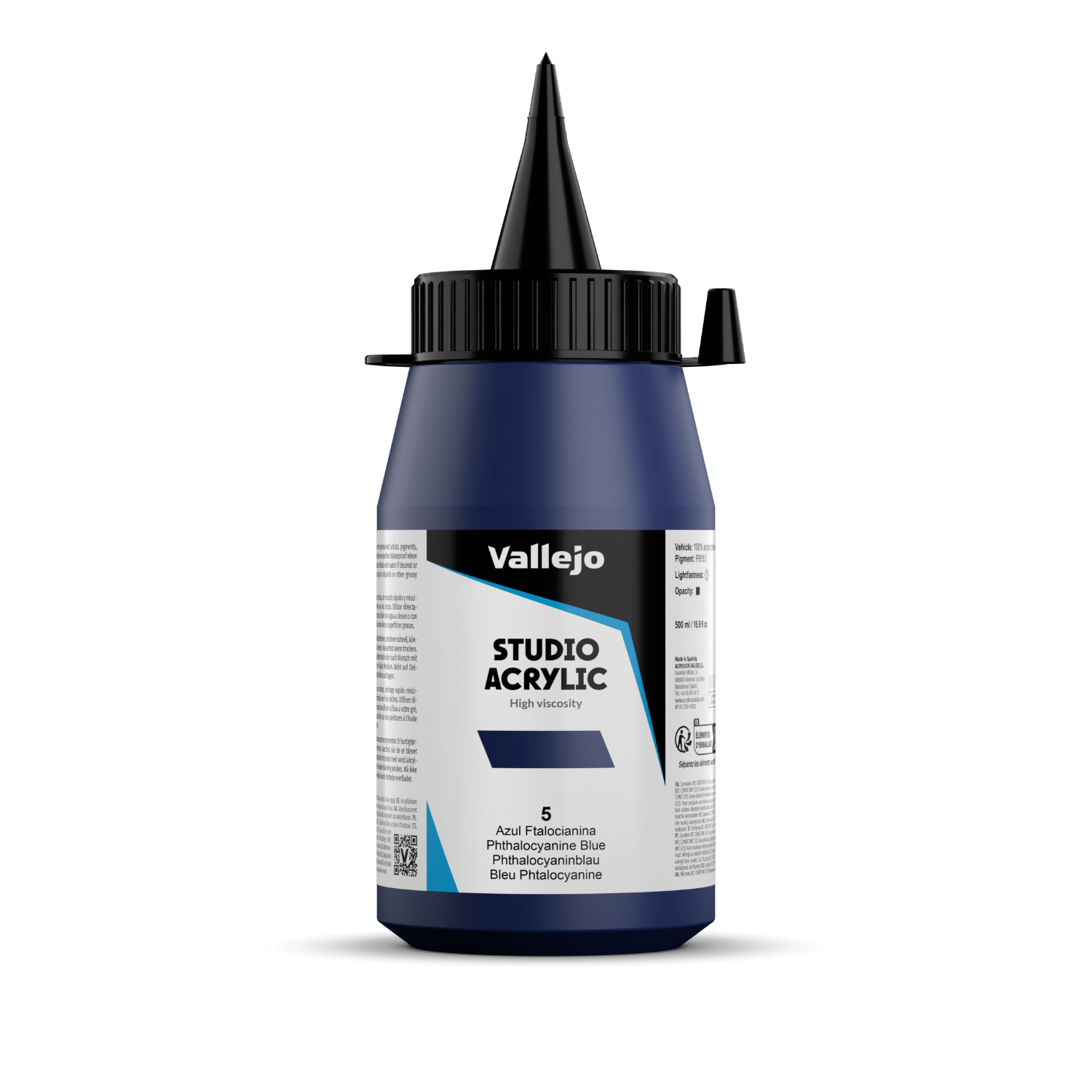 Vallejo Studio 500ml Phthalo Blue