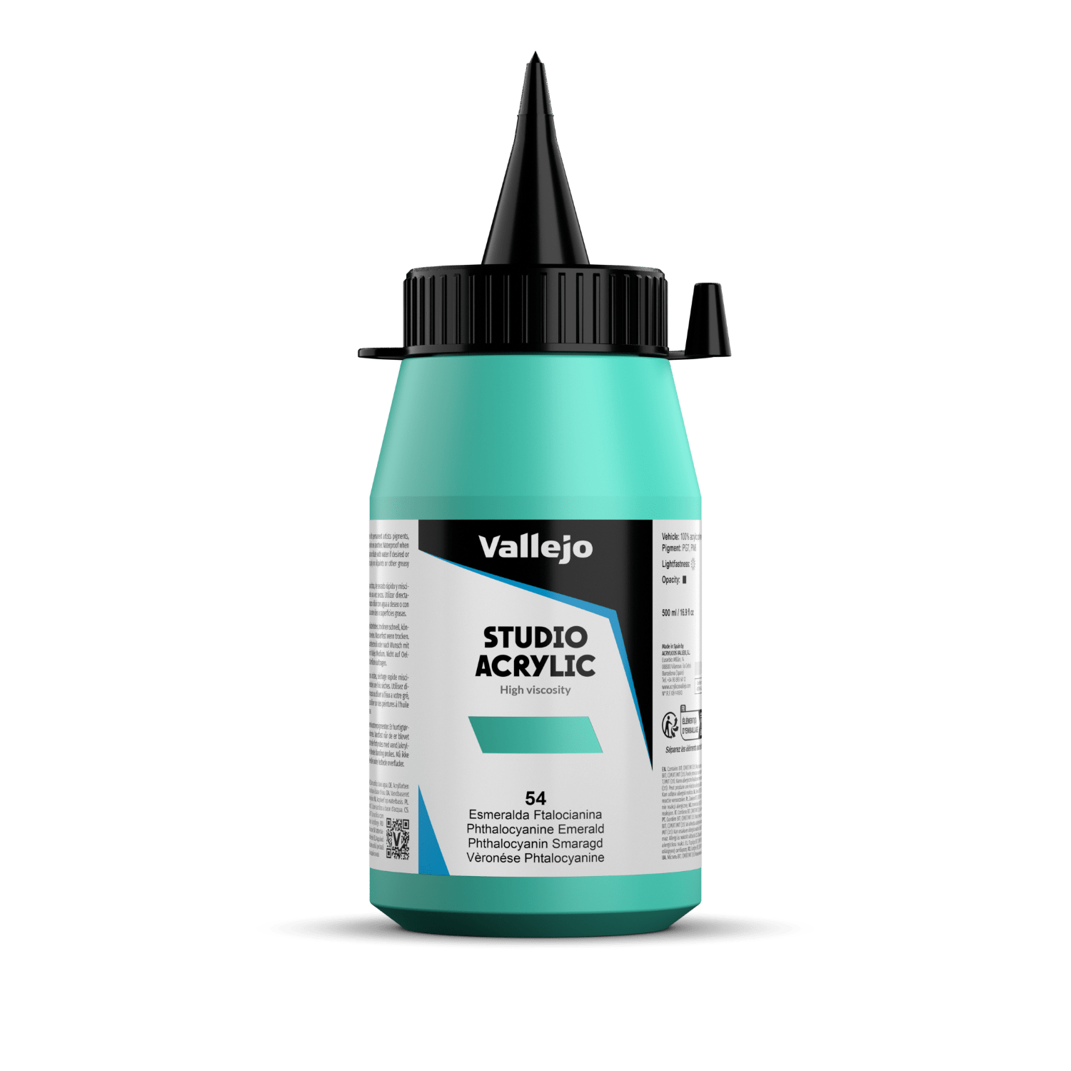 Vallejo Studio 500ml Phthalo Emerald