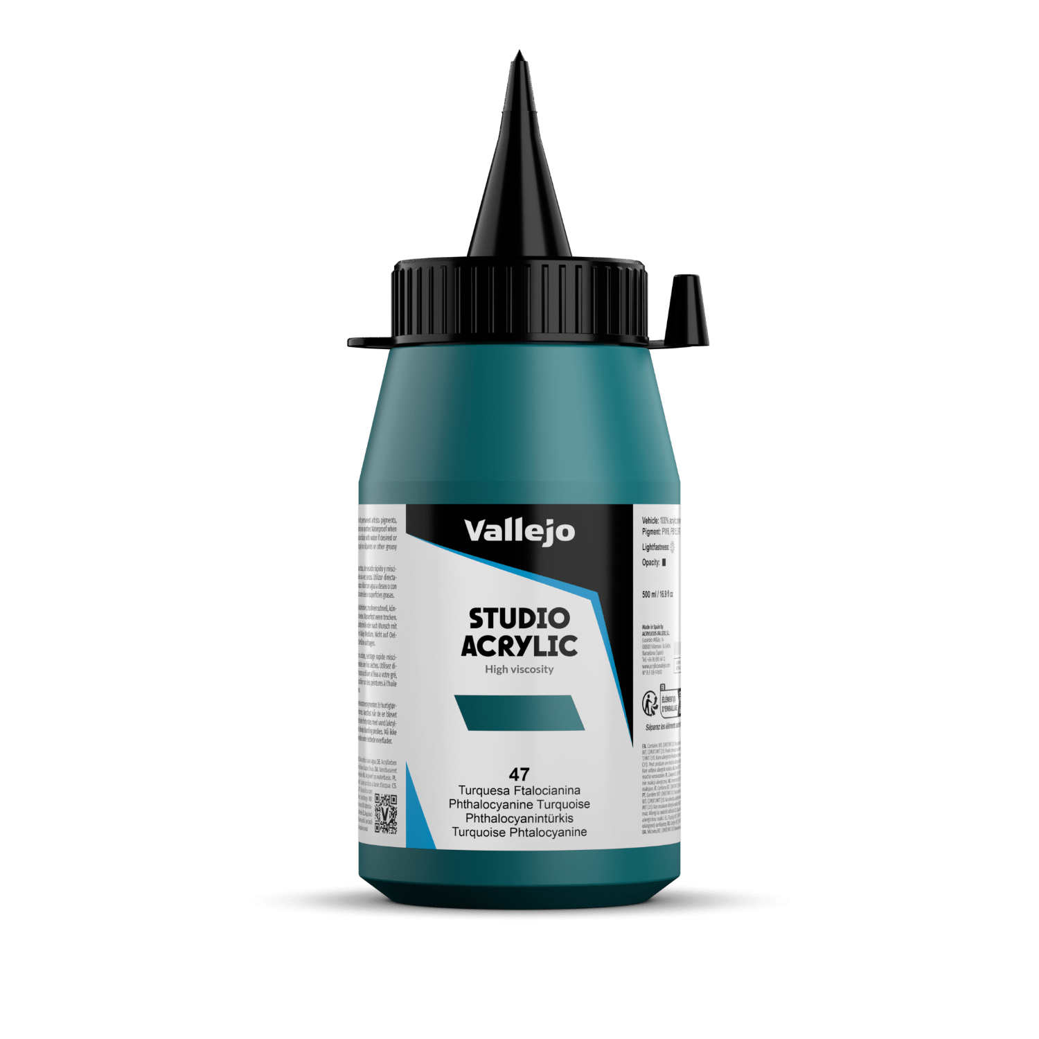 Vallejo Studio 500ml Phthalo Turquoise