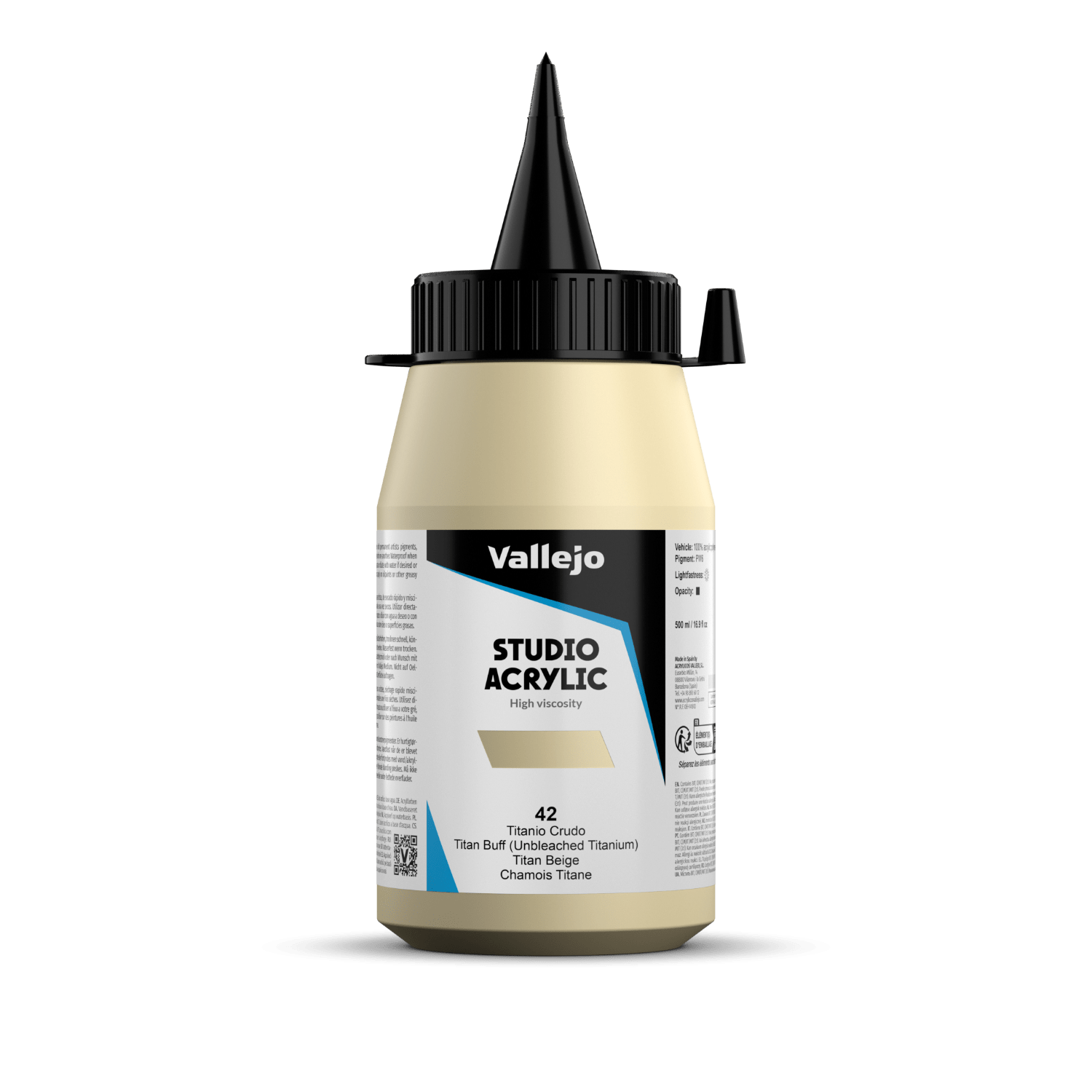 Vallejo Studio 500ml Titan Buff (Unbleached Titanium)