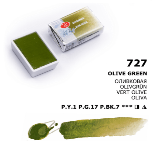 White Nights Akvarelmaling Olive Green